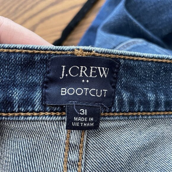 J.Crew Factory Women 31 Blue Medium Wash Denim All-Day Stretch Bootcut Jeans - Picture 9 of 11